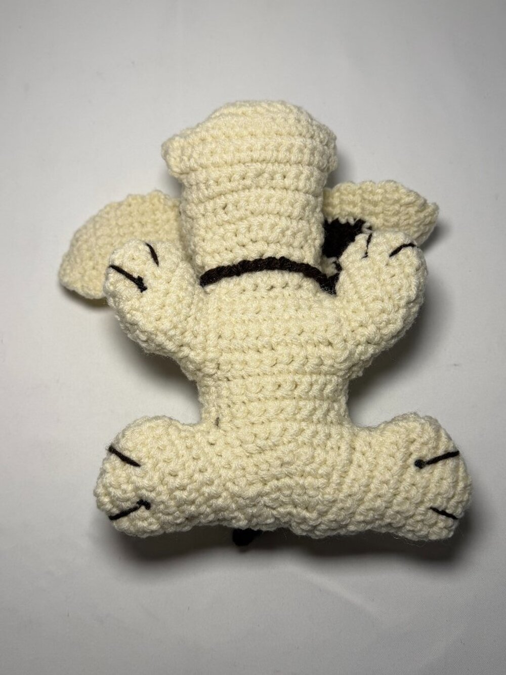 Handmade Crochet Pound Puppy Dog Amigurumi Cream & Brown Spots Floppy Ears New - Picture 6 of 8